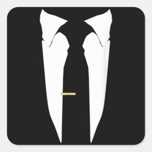 Anzug Krawatte Wedding Tuxedo Prom Bachelor Zeremo Quadratischer Aufkleber