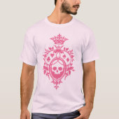 Anzug mit rosa Skull und rosa Karten Wappen T - Sh T-Shirt (Vorderseite)