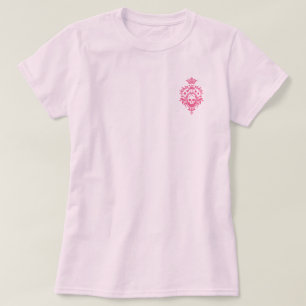 Anzug mit rosa Skull und rosa Karten Wappen T - Sh T-Shirt