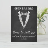 Anzug öffnen Bar-Vorschlagskarte Einladung (Stehend Vorderseite)