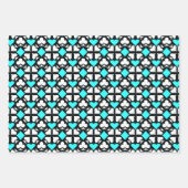 Anzug-Symbole rot, Aquamarin, schwarz und weiß - v Geschenkpapier Set (Vorderseite 3)