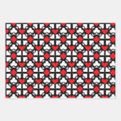 Anzug-Symbole rot, Aquamarin, schwarz und weiß - v Geschenkpapier Set (Vorderseite 2)