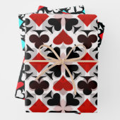 Anzug-Symbole rot, Aquamarin, schwarz und weiß - v Geschenkpapier Set (Beispiel)