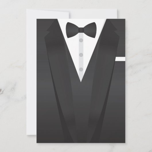 Anzug Tuxedo Retirement Party Bowtie Einladung (Rückseite)