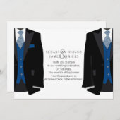 Anzug und Blue Krawatte Gay Wedding Ankündigung (Vorne/Hinten)
