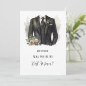 Anzug und Blüte des Menschen werden Sie mein Trauz Einladung (Stehend Vorderseite)