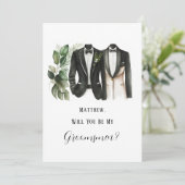 Anzug und Blüte des Menschen werden Sie meine Trau Einladung (Stehend Vorderseite)