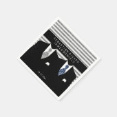 Anzug und Graue blaue Krawatte Gay Wedding Serviette (Ecke)