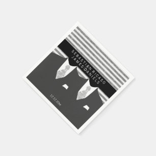 Anzug und Graue Krawatte Gay Wedding Serviette