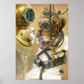 Anzug und Helm für Tiefseetauchen Poster (Vorne)