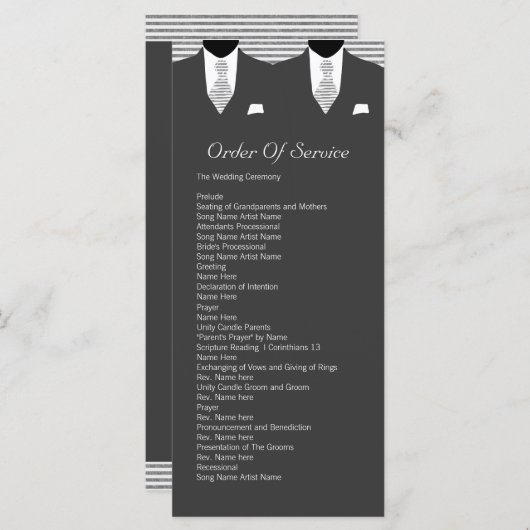 Anzug und Krawatte Gay Grey Service Order Programm (Vorne/Hinten)