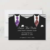Anzug und Krawatte Gay Save the Date Hochzeit (Vorderseite)
