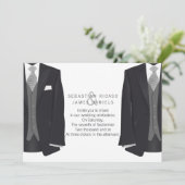 Anzug und Krawatte Gay Wedding Ankündigung (Stehend Vorderseite)