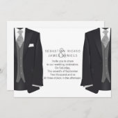 Anzug und Krawatte Gay Wedding Ankündigung (Vorne/Hinten)