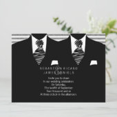 Anzug und Krawatte Gay Wedding Einladung (Stehend Vorderseite)