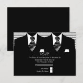 Anzug und Krawatte Gay Wedding RSVP Karte (Vorne/Hinten)