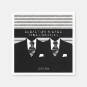 Anzug und Krawatte Gay Wedding Serviette (Vorderseite)