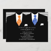 Anzug und Krawatte (Orange / Blue) Einladung (Vorne/Hinten)