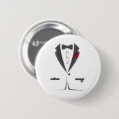 Anzug und Krawatte Tuxedo Bowtie Kostüm Easy Hallo Button (Vorne & Hinten)