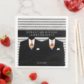 Anzug und Rainbow Krawatte Gay Wedding Serviette (Beispiel)