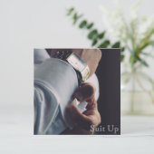 Anzug Up Bachelor Party einladen Einladung (Stehend Vorderseite)