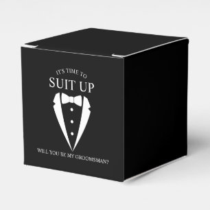 "ANZUG UP" Black Tuxedo Anzug Trauzeuge Vorschlag Geschenkschachtel
