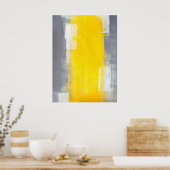 "Anzug Up" Graue und gelbe Abstrakte Kunst Poster (Küche)