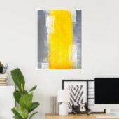 "Anzug Up" Graue und gelbe Abstrakte Kunst Poster (Heimbüro)