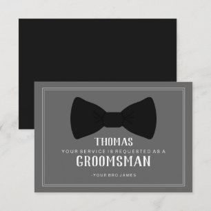 Anzug Up Trauzeuge Card - Schwarze Krawatte Einladung