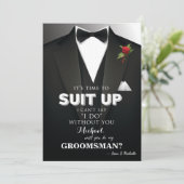 Anzug Up Trauzeuge Tuxedo Einladung (Stehend Vorderseite)