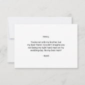 Anzug-Up-Trauzeuge - Vorschlag Note Card (Rückseite)