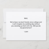 Anzug-Up-Trauzeuge-Vorschlagskarte Einladung (Rückseite)