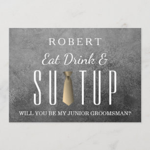 Anzug-up Werden Sie mein Trauzeuge sein Einladung