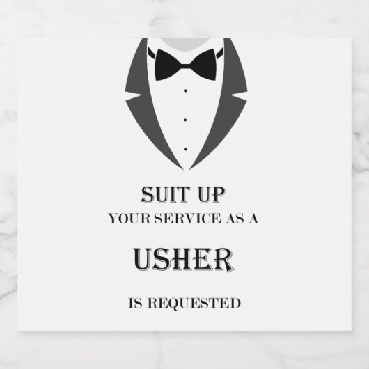 Anzug Up wird mein Usher Bee Label sein Bierflaschenetikett (Einzelnes Label)