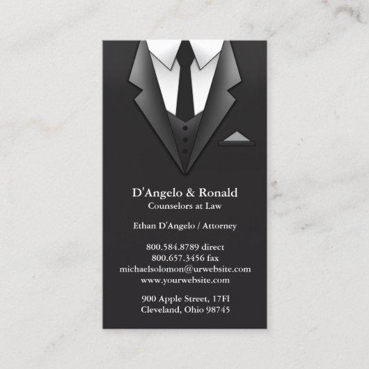 Anzug-Visitenkarte Visitenkarte (Vorderseite)
