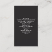 Anzug-Visitenkarte Visitenkarte (Rückseite)