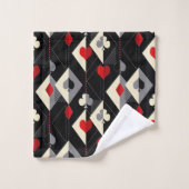 Anzug von Spielkarten im Poker. Badhandtuch Set (Waschlappen)