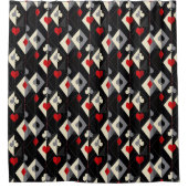 Anzug von Spielkarten im Poker. Duschvorhang (Vorderseite)