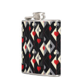 Anzug von Spielkarten im Poker. Flachmann (Links)