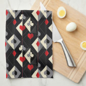 Anzug von Spielkarten im Poker. Geschirrtuch (Viertel Falte)