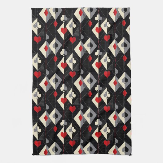 Anzug von Spielkarten im Poker. Geschirrtuch (Vertikal)