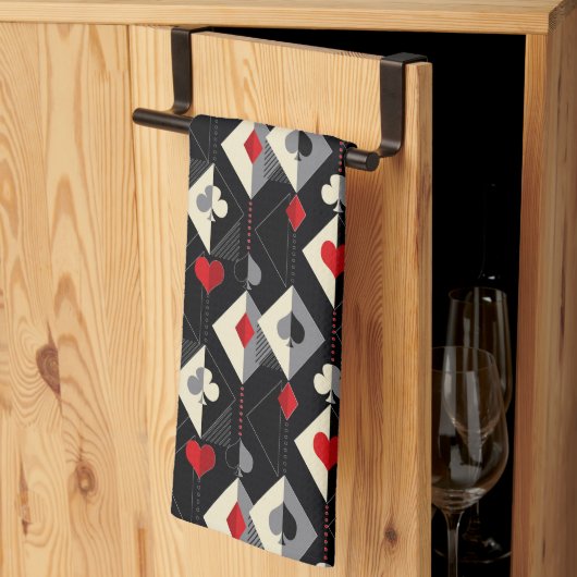 Anzug von Spielkarten im Poker. Geschirrtuch (Drittel gefaltet)