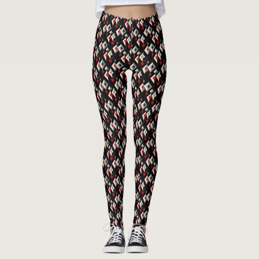 Anzug von Spielkarten im Poker. Leggings (Vorderseite)