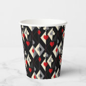 Anzug von Spielkarten im Poker. Pappbecher (Rückseite)