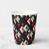 Anzug von Spielkarten im Poker. Pappbecher (Links)