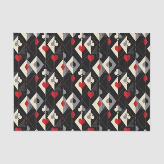 Anzug von Spielkarten im Poker. Seidenpapier (Vorderseite)