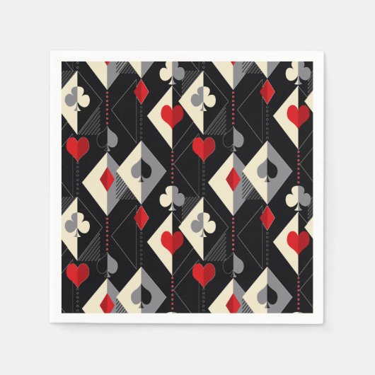 Anzug von Spielkarten im Poker. Serviette (Vorderseite)