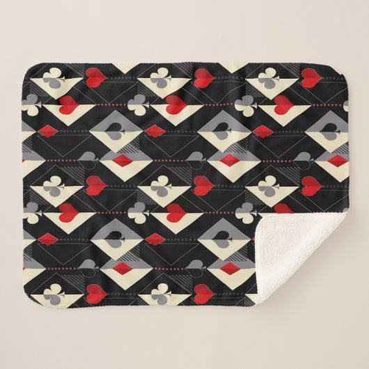 Anzug von Spielkarten im Poker. Sherpadecke (Vorderseite (Horizontal))