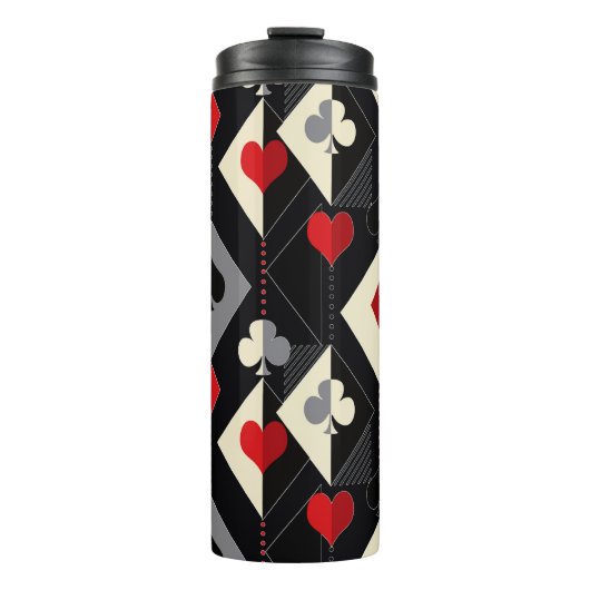 Anzug von Spielkarten im Poker. Thermosbecher (Vorderseite)