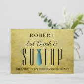 Anzug wird mein Trauzeuge sein Einladung (Stehend Vorderseite)